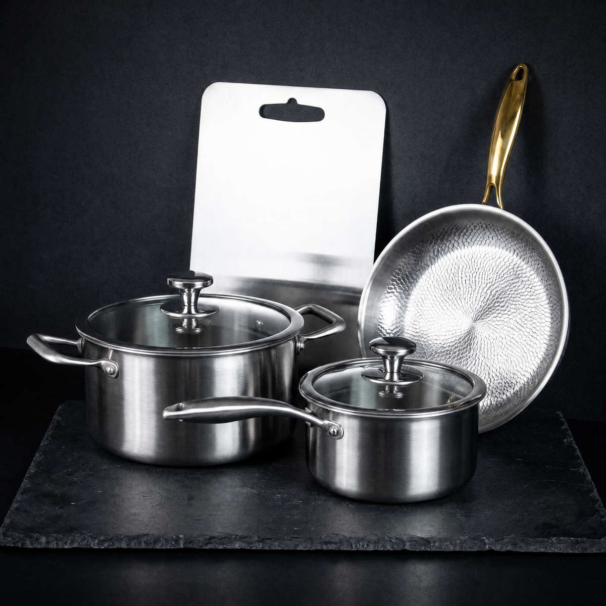 TiTriexi 3-Piece Titanium Cookware Bundle
