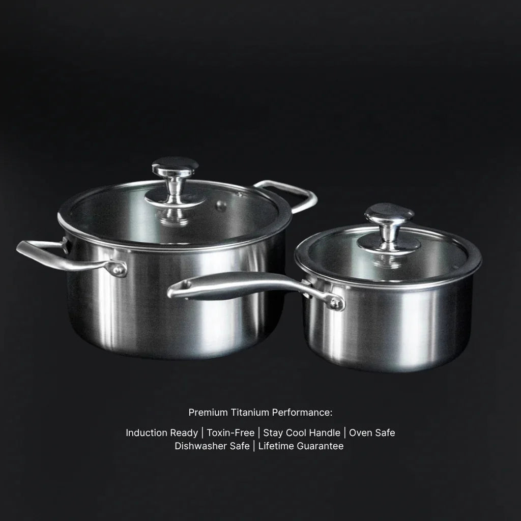 TiTriexi 3-Piece Titanium Cookware Bundle